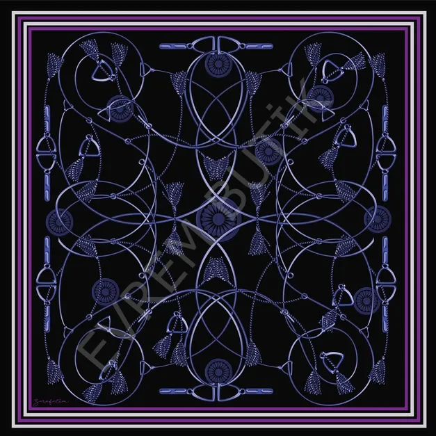 PÜSKÜLLÜ DESEN İPEK TWİLL EŞARP