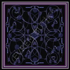 PÜSKÜLLÜ DESEN İPEK TWİLL EŞARP