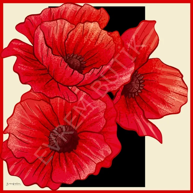 3 ÇİÇEK DESEN İPEK TWİLL EŞARP