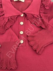 TRİKO ELBİSE DANTEL YAKA