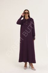 TRİKO ELBİSE DANTEL YAKA