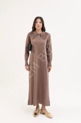 TRİKO ELBİSE DANTEL YAKA