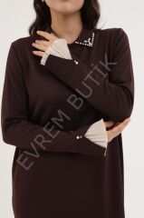 KOLLARI FIRFIRLI ELBİSE