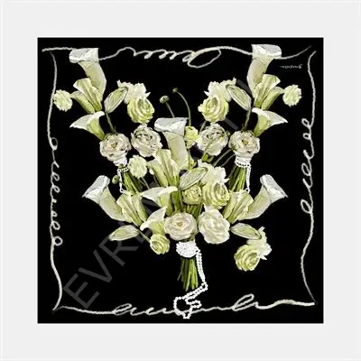 İncili Zerafet Desen İpek Twill Eşarp