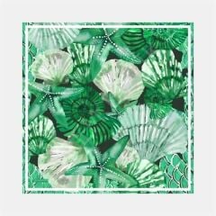 Deniz Kabuğu Desen İpek Twill Eşarp