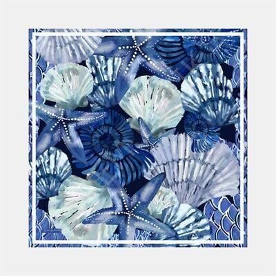 Deniz Kabuğu Desen İpek Twill Eşarp