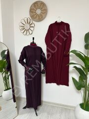 PELUŞ DETAYLI PERA ELBİSE