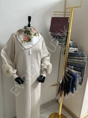 GÜL DETAYLI TRİKO ELBİSE